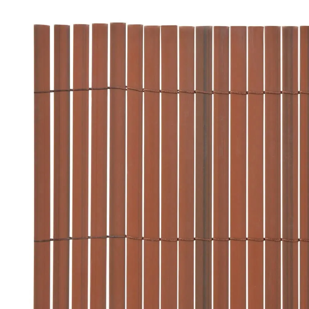 Double-Sided Garden Fence PVC 90x300 cm Brown 43625