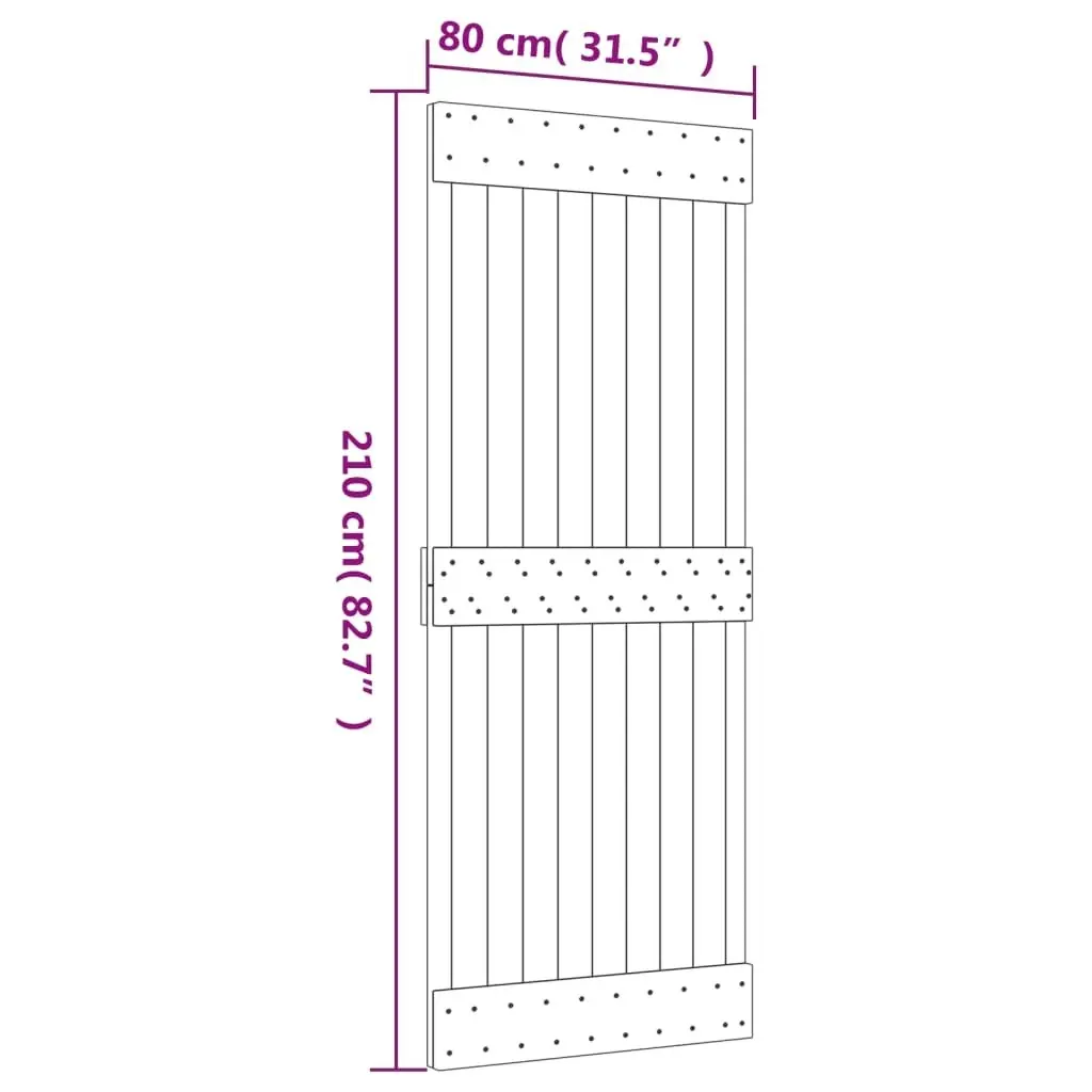 Door NARVIK 80x210 cm Solid Wood Pine 154431