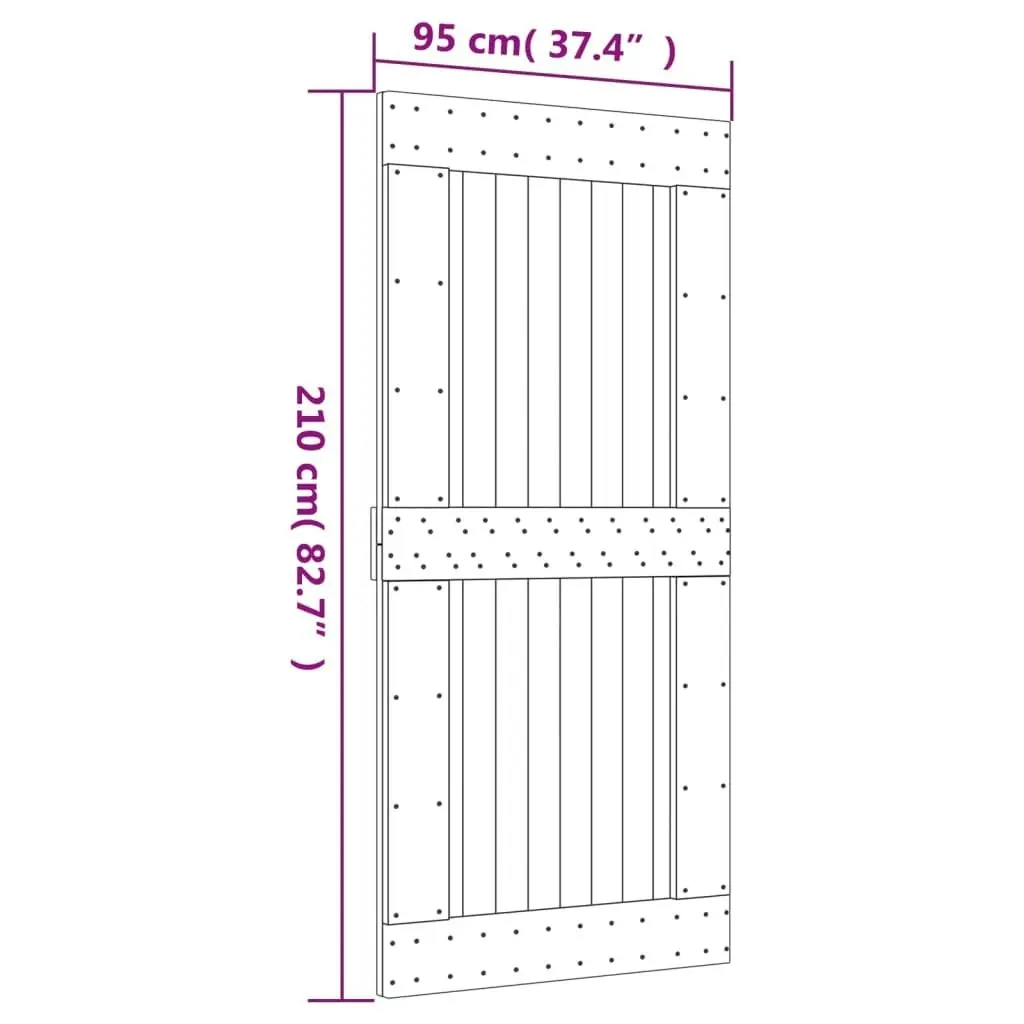 Door NARVIK 95x210 cm Solid Wood Pine 154440