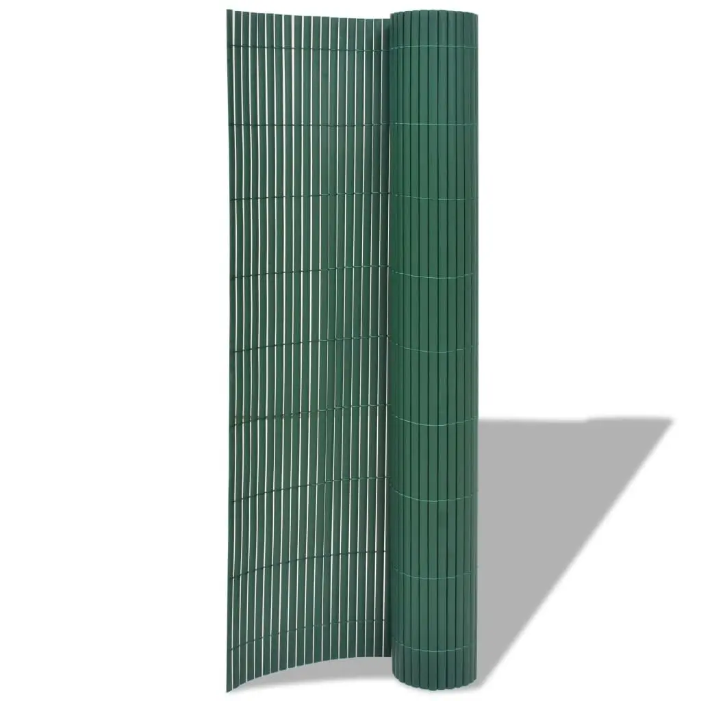 Double-Sided Garden Fence PVC 90x500 cm Green 43628