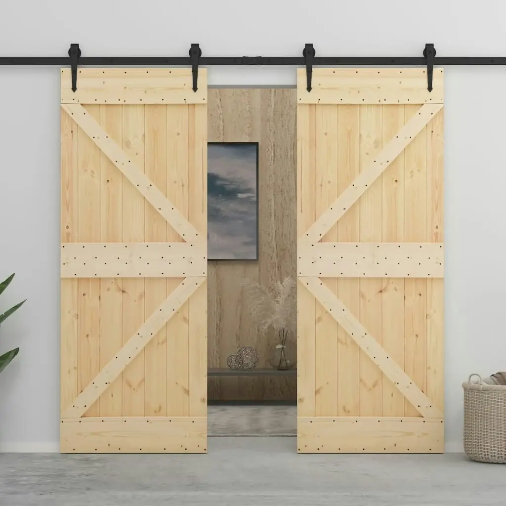 Door 100x210 cm Solid Pine Wood 289109