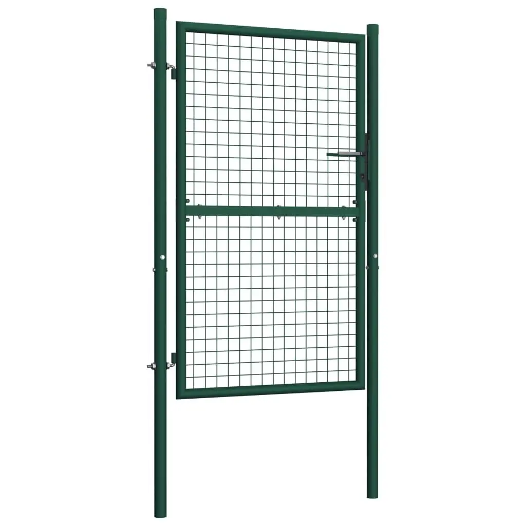 Fence Gate Steel 100x150 cm Green 145734