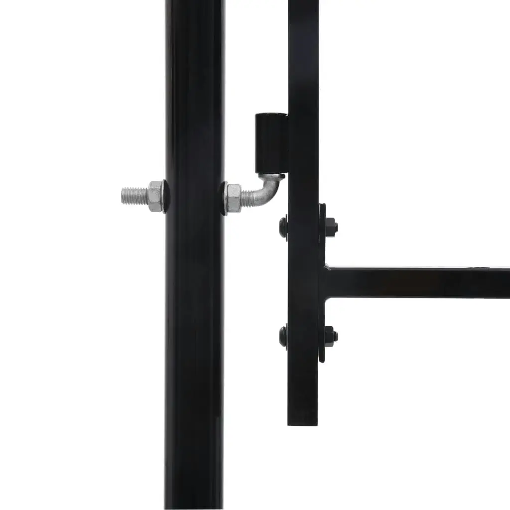 Fence Gate Double Door with Spike Top Steel 3x1.25 m Black 146027