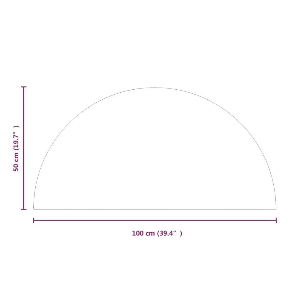 Fireplace Glass Plate Half Round 1000x500 mm 324117