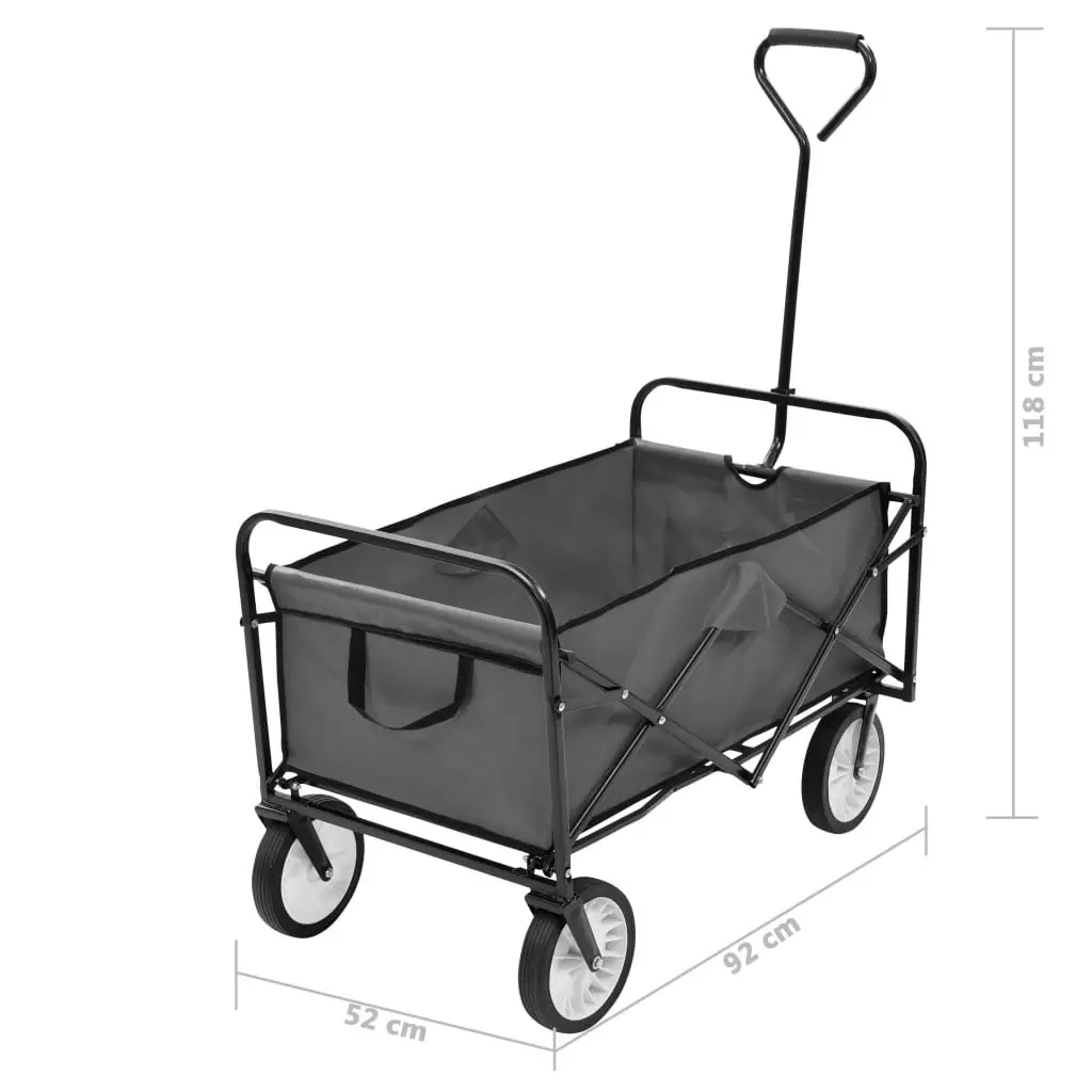 Folding Hand Trolley Steel Grey 145511