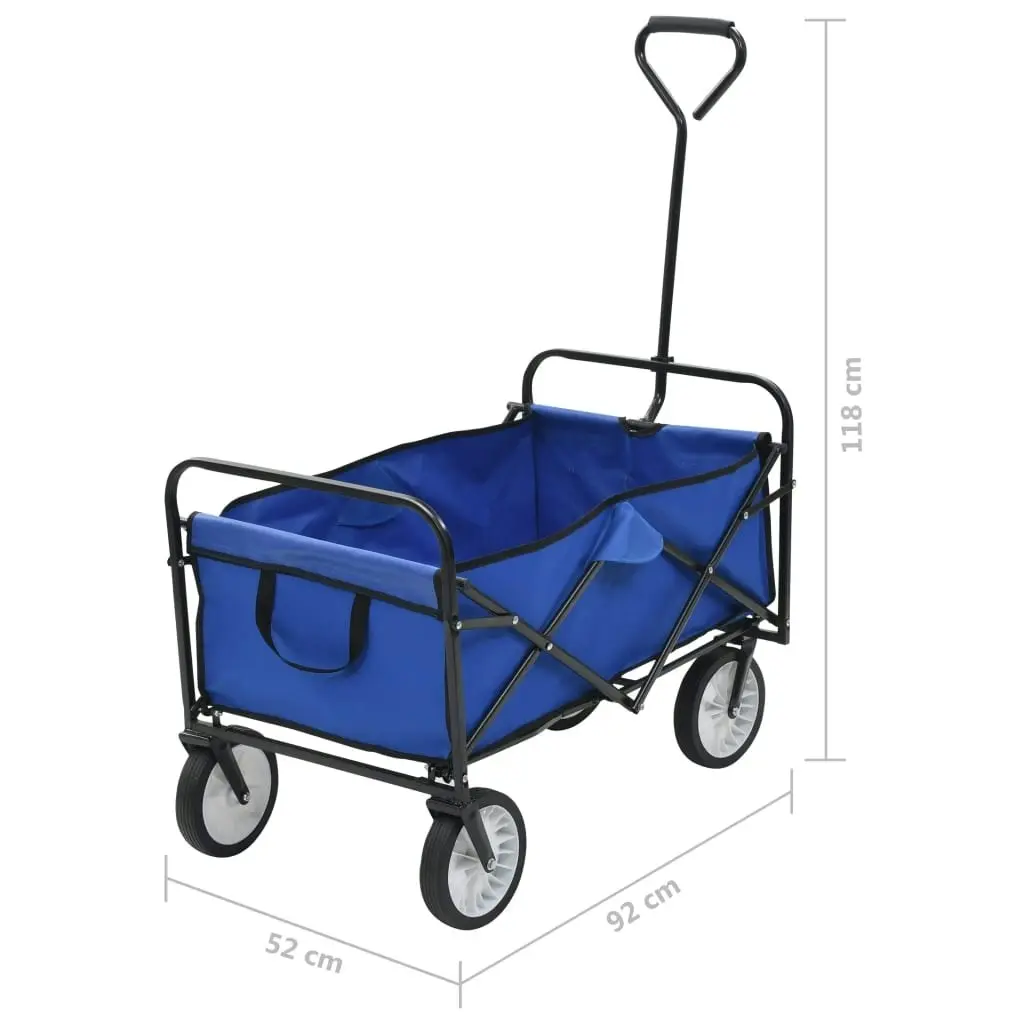 Folding Hand Trolley Steel Blue 143779