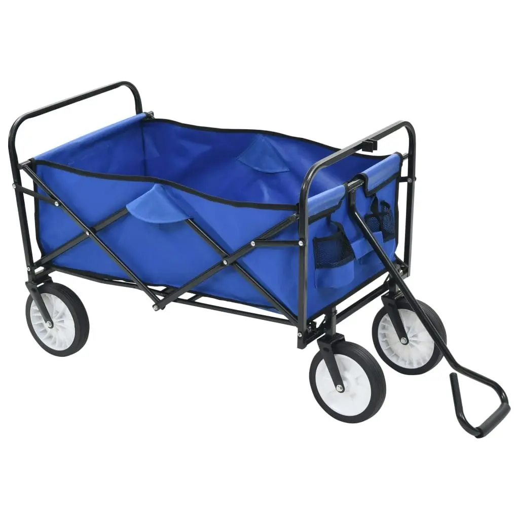 Folding Hand Trolley Steel Blue 143779