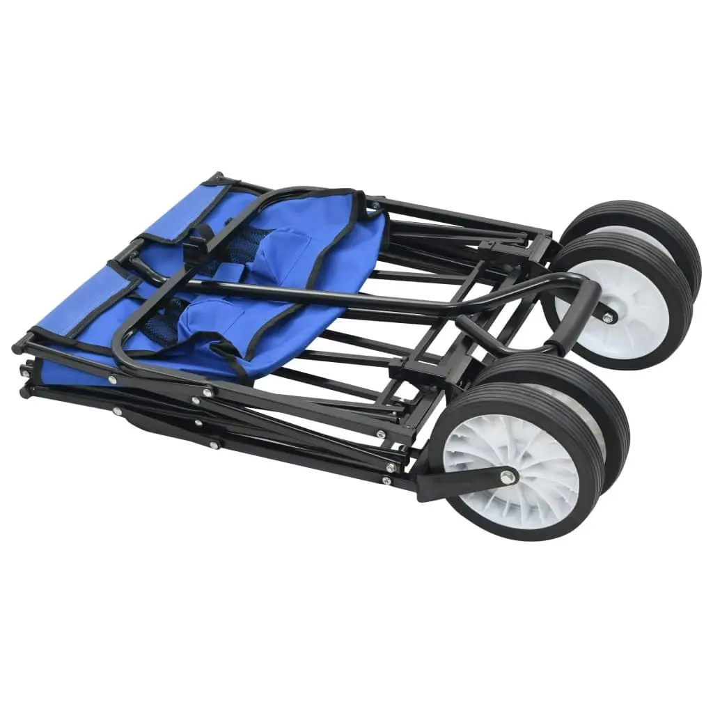 Folding Hand Trolley Steel Blue 143779