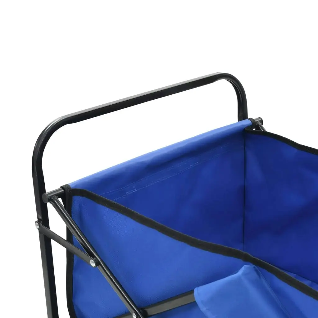 Folding Hand Trolley Steel Blue 143779