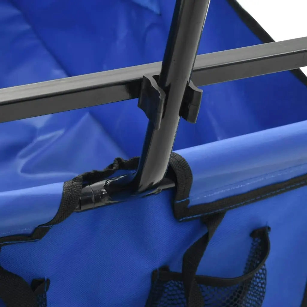 Folding Hand Trolley Steel Blue 143779