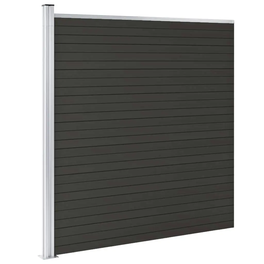 Fence Panel WPC 175x186 cm Black 148973