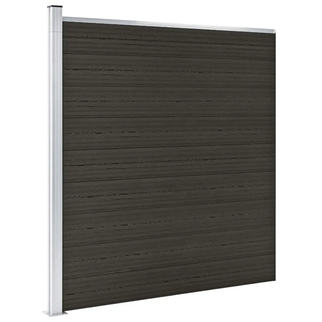 Fence Panel WPC 175x186 cm Black 148973