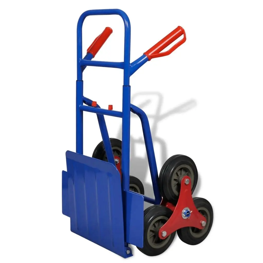 Folding Sack Truck with 6 Wheels Blue 140512