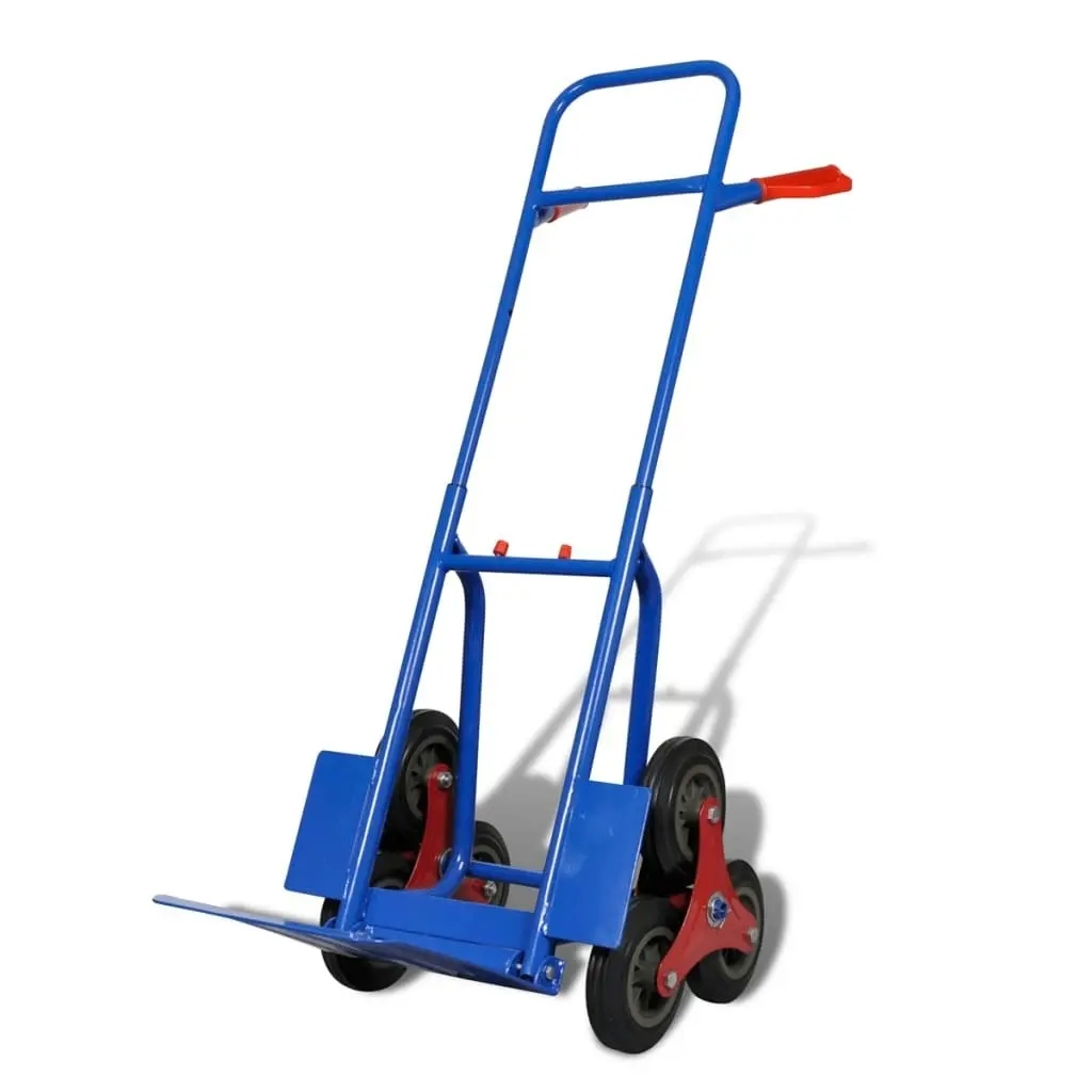 Folding Sack Truck with 6 Wheels Blue 140512