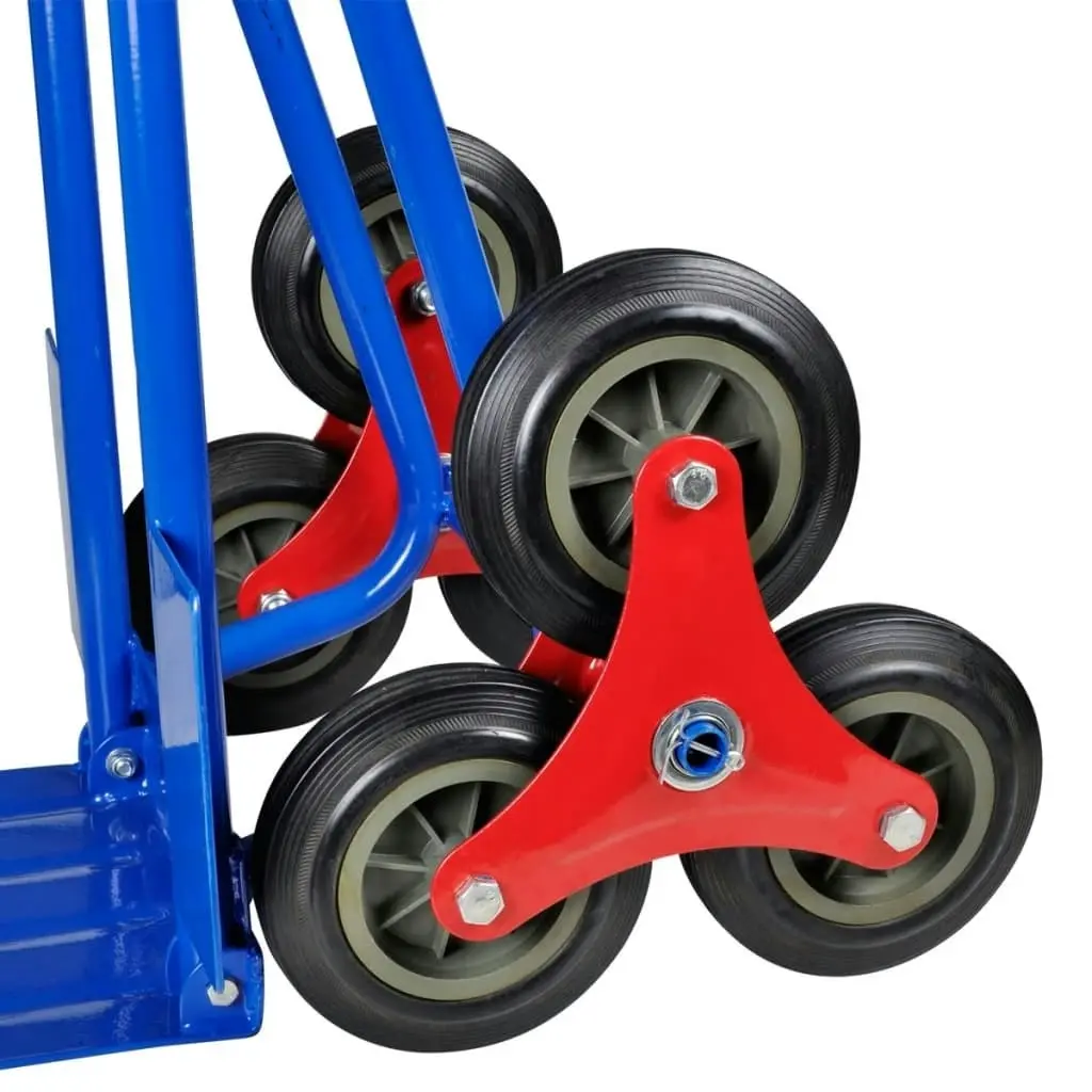 Folding Sack Truck with 6 Wheels Blue 140512