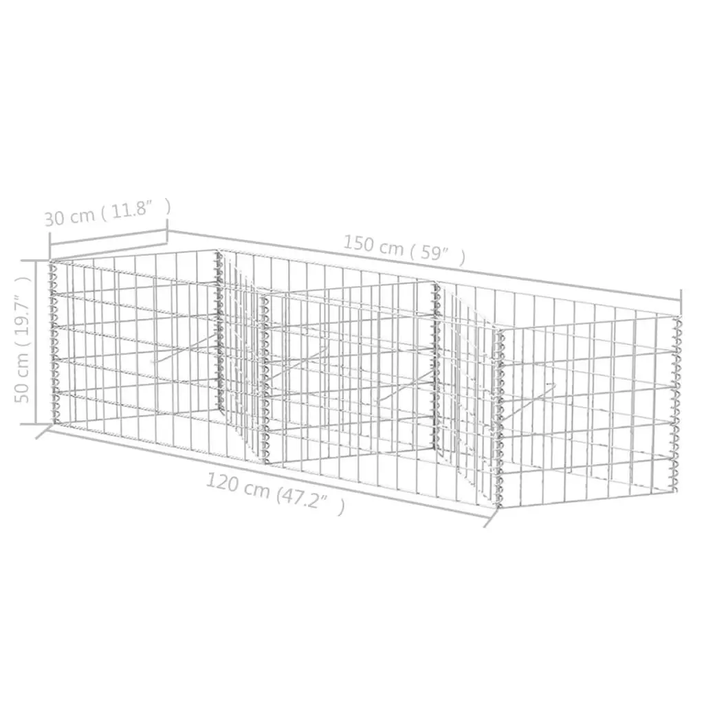 Gabion Basket Galvanised Steel 120x30x50 cm 142540