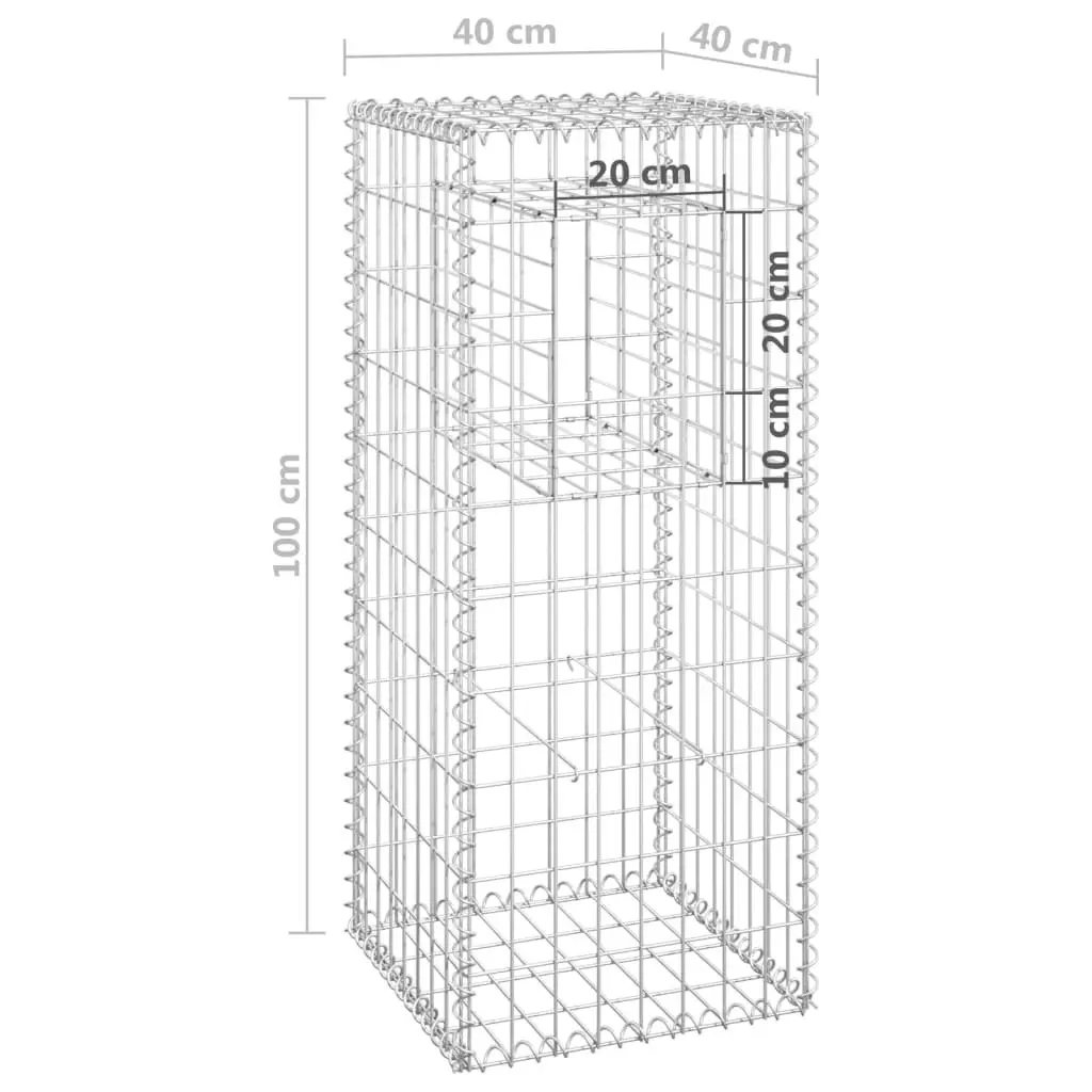 Gabion Basket Post 40x40x100 cm Iron 151260