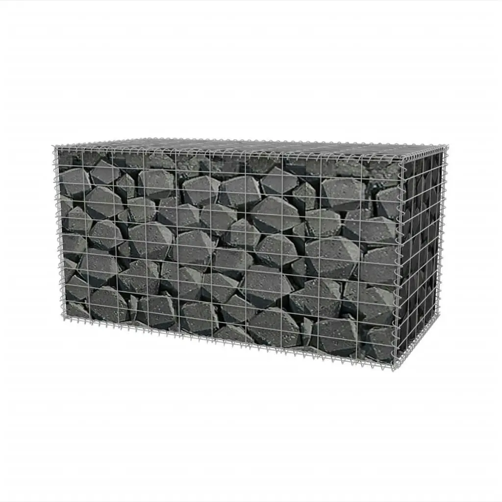 Gabion Basket Galvanised Steel 100x50x50 cm 142549