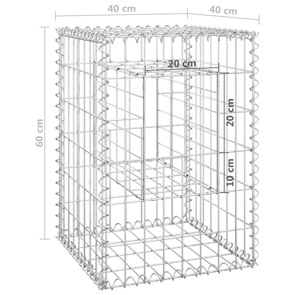 Gabion Basket Post 40x40x60 cm Iron 151258