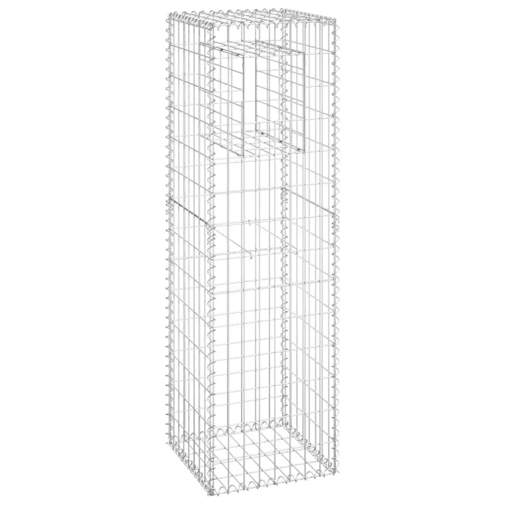 Gabion Basket Posts 2 pcs 40x40x140 cm Iron 151263