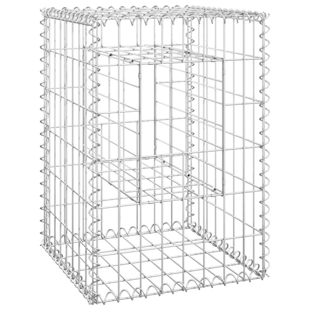 Gabion Basket Posts 2 pcs 40x40x60 cm Iron 151259