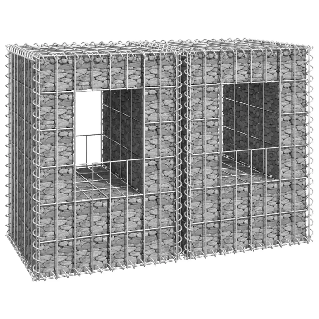 Gabion Basket Posts 2 pcs 40x40x60 cm Iron 151259