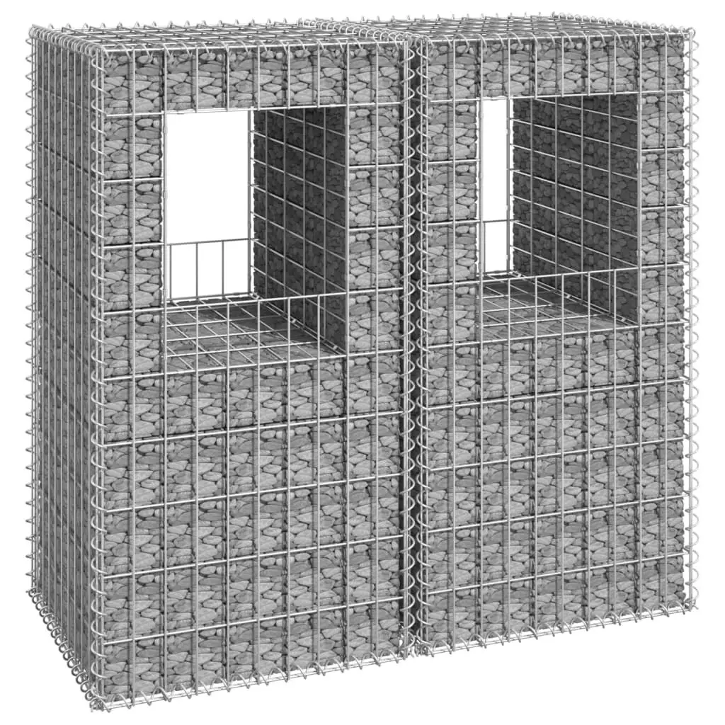 Gabion Basket Posts 2 pcs 50x50x100 cm Iron 151269