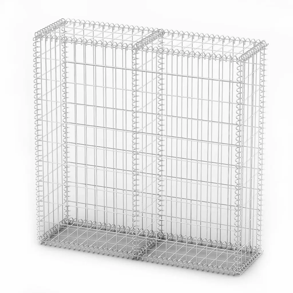 Gabion Basket with Lids Galvanised Wire 100 x 100 x 30 cm 141041