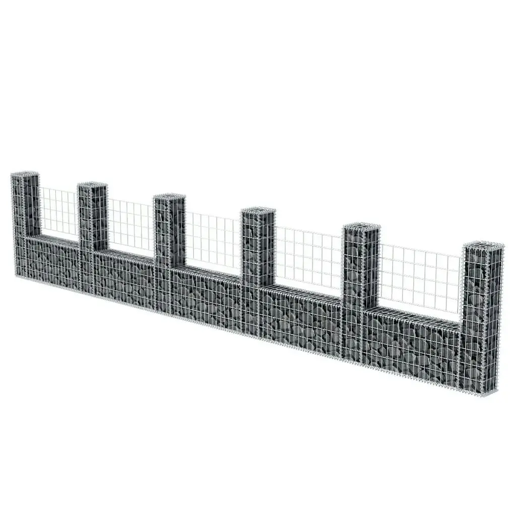 Gabion Basket U-Shape Galvanised Steel 570x20x100 cm 142547