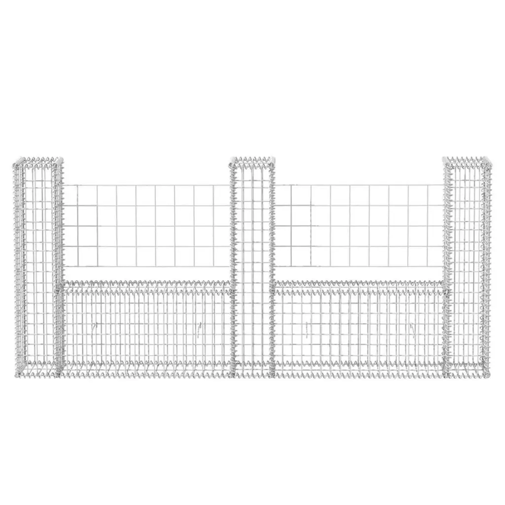 Gabion Basket U-Shape Galvanised Steel 240x20x100 cm 142546