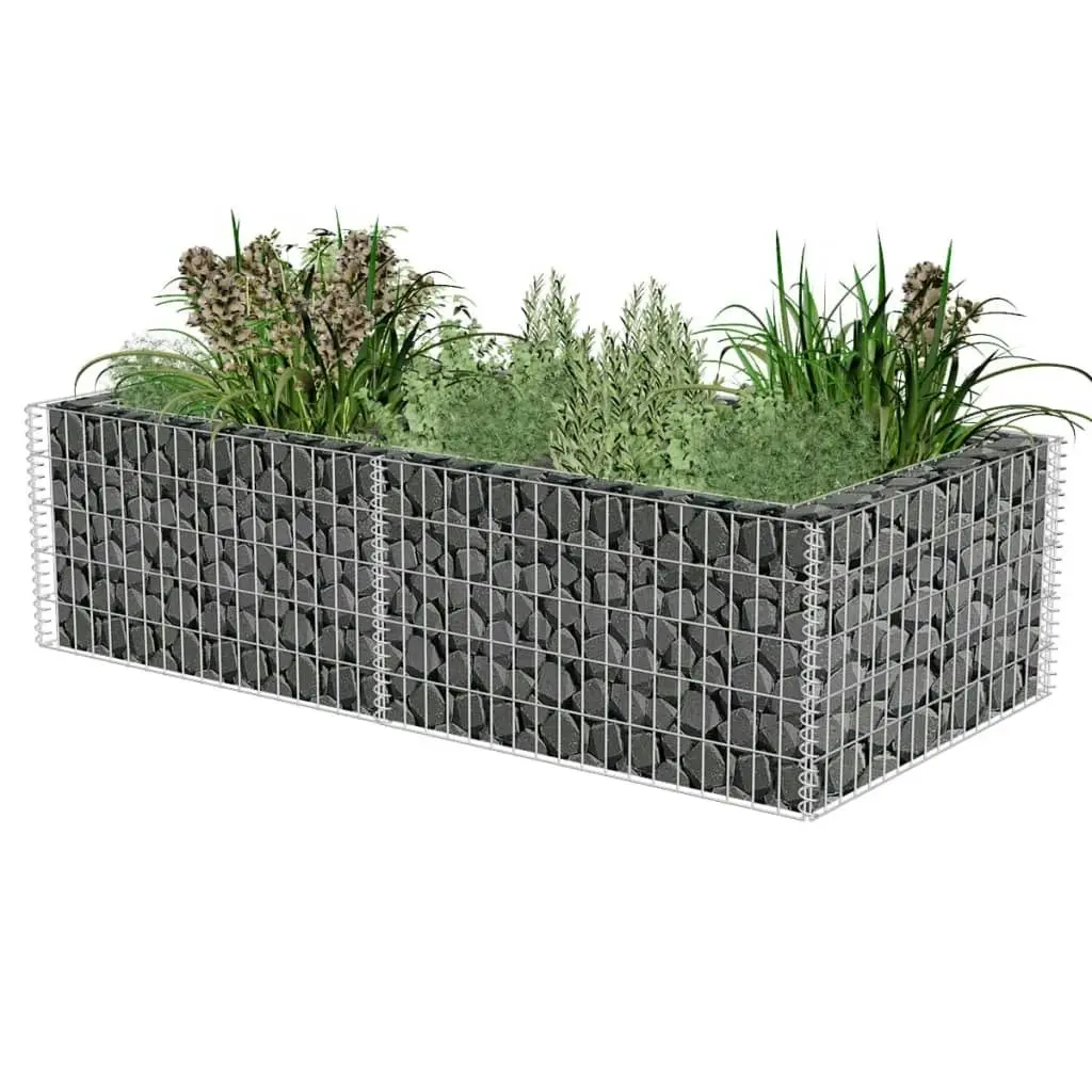 Gabion Planter Galvanised Steel 180x90x50 cm 141624