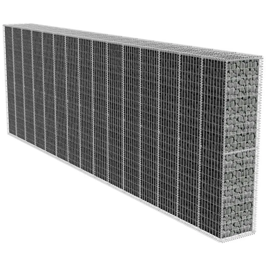 Gabion Wall with Cover Galvanised Steel 600x50x200 cm 142531