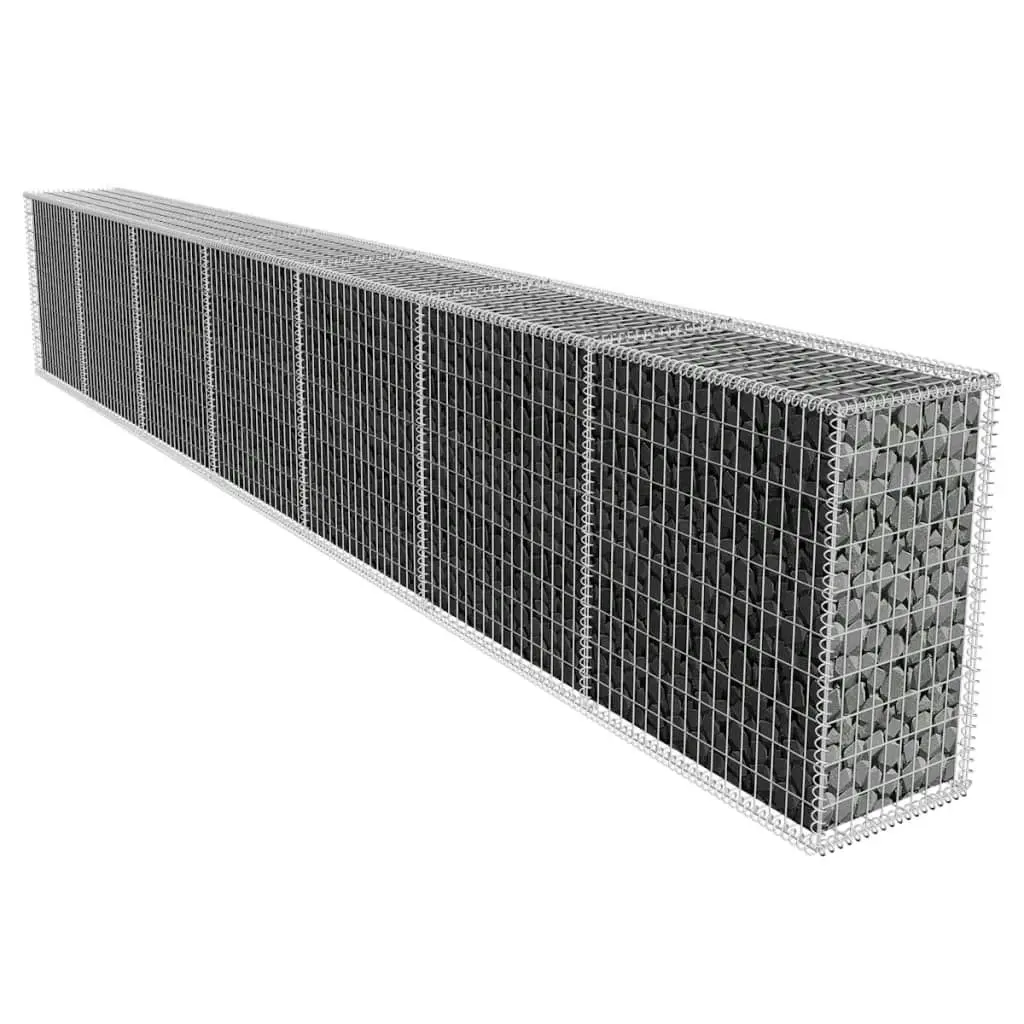 Gabion Wall with Cover Galvanised Steel 600x50x100 cm 142530