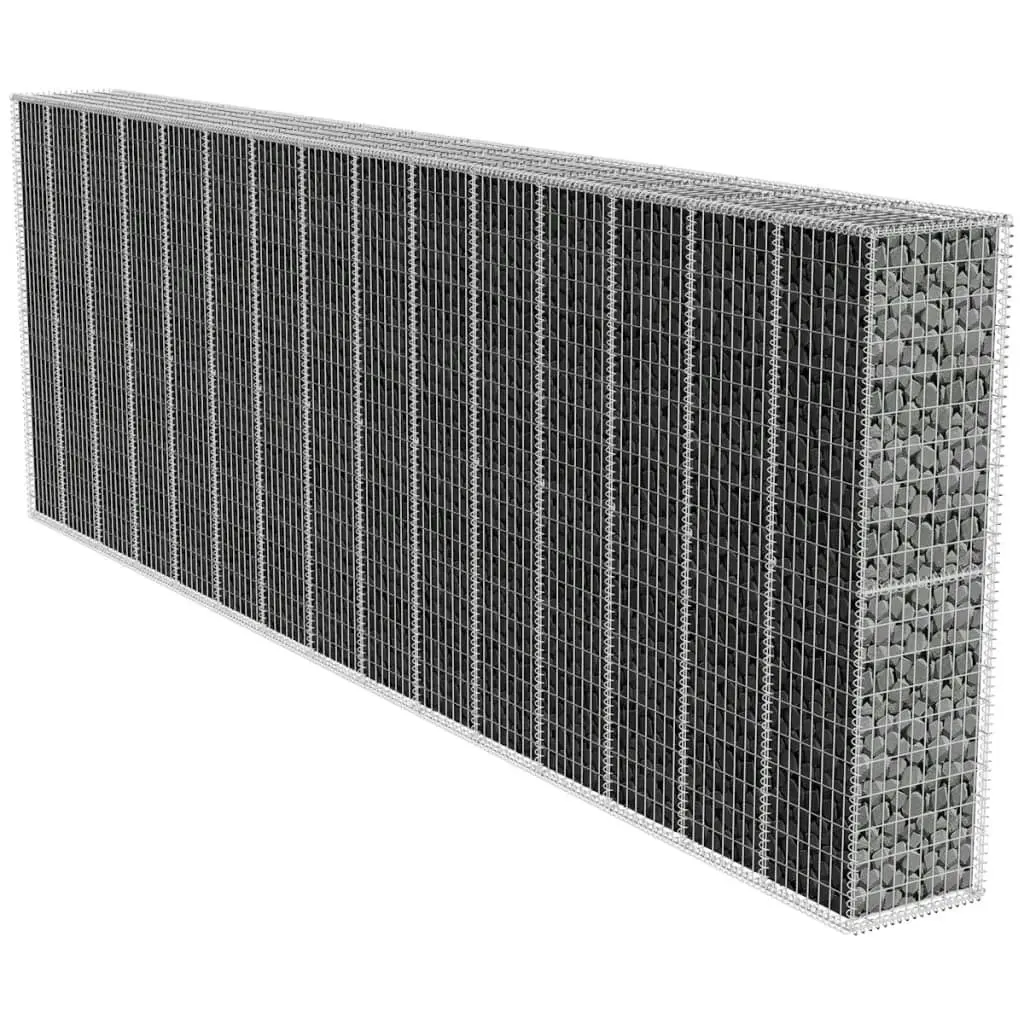 Gabion Wall with Cover Galvanised Steel 600x50x200 cm 141627