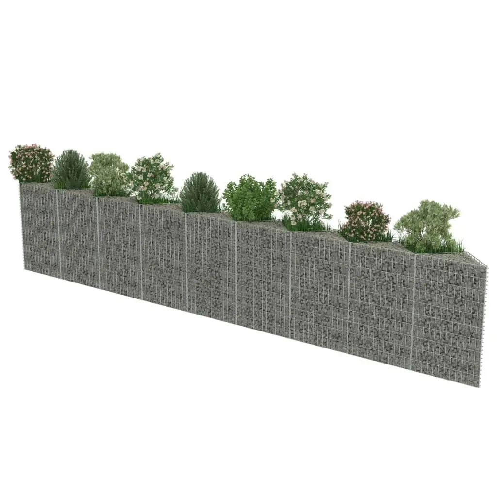 Gabion Wall Galvanised Steel 630x30x100 cm 143573