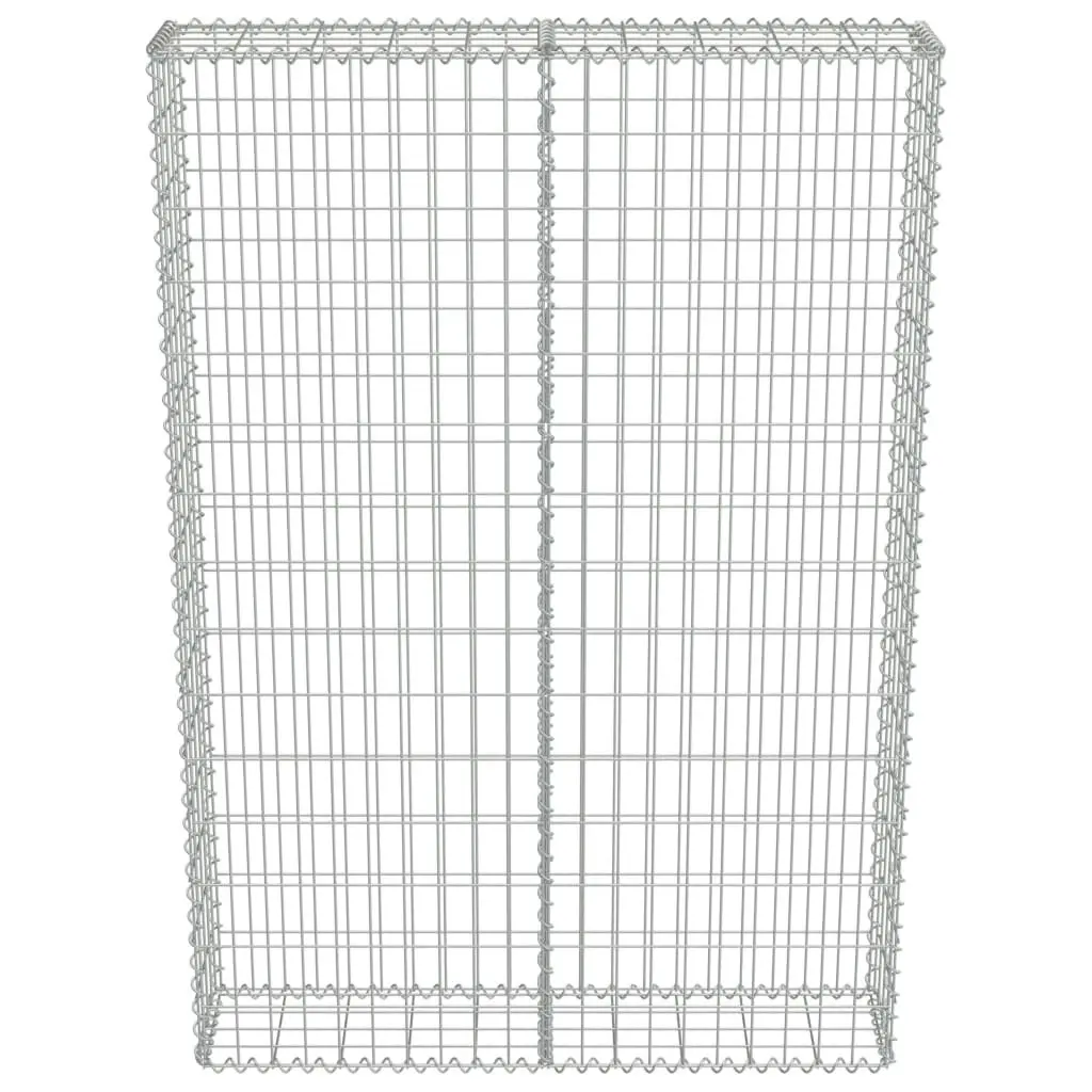 Gabion Wall with Covers Galvanised Steel 100x20x150 cm 143579