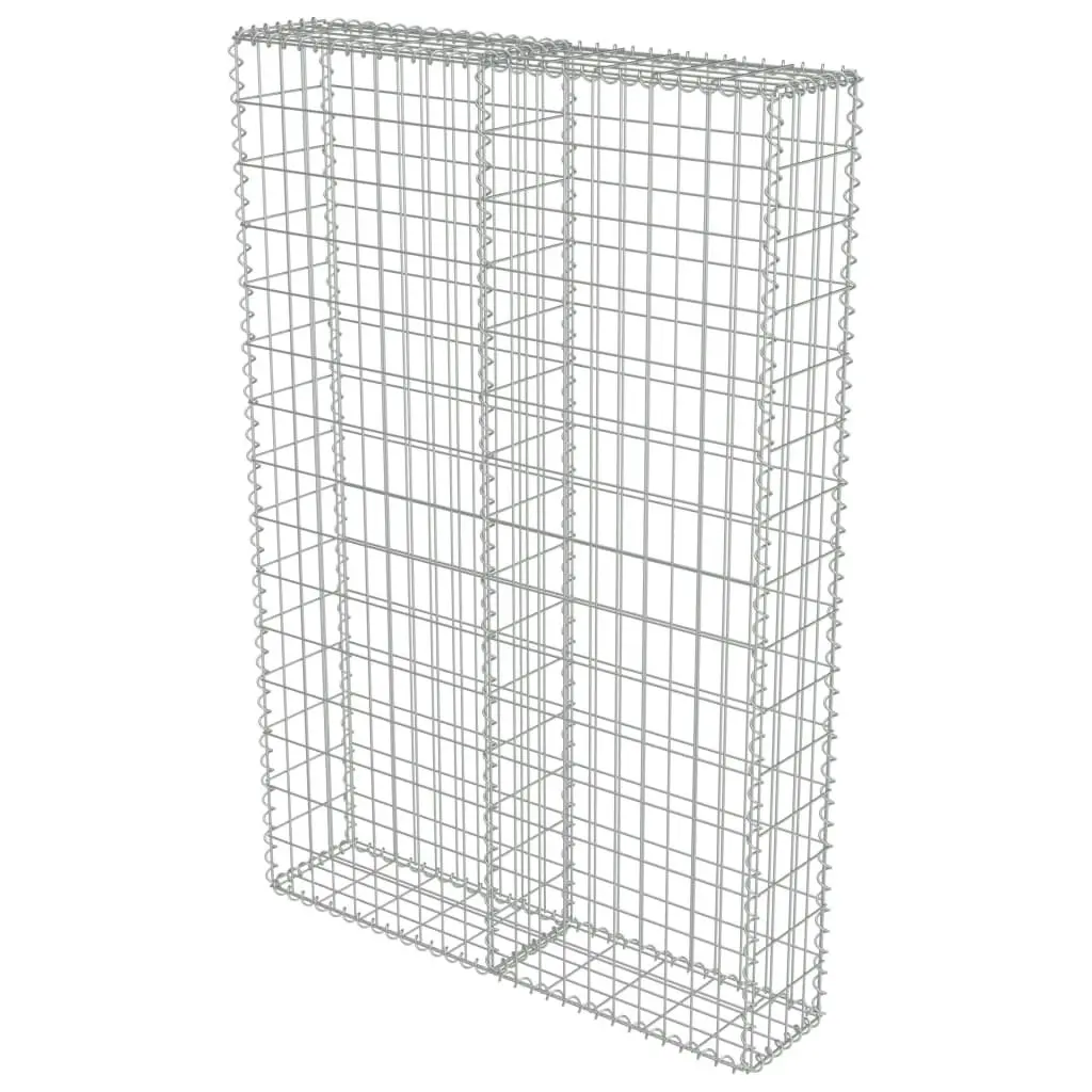 Gabion Wall with Covers Galvanised Steel 100x20x150 cm 143579