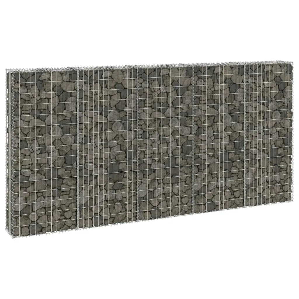 Gabion Wall with Covers Galvanised Steel 300x30x150 cm 147822