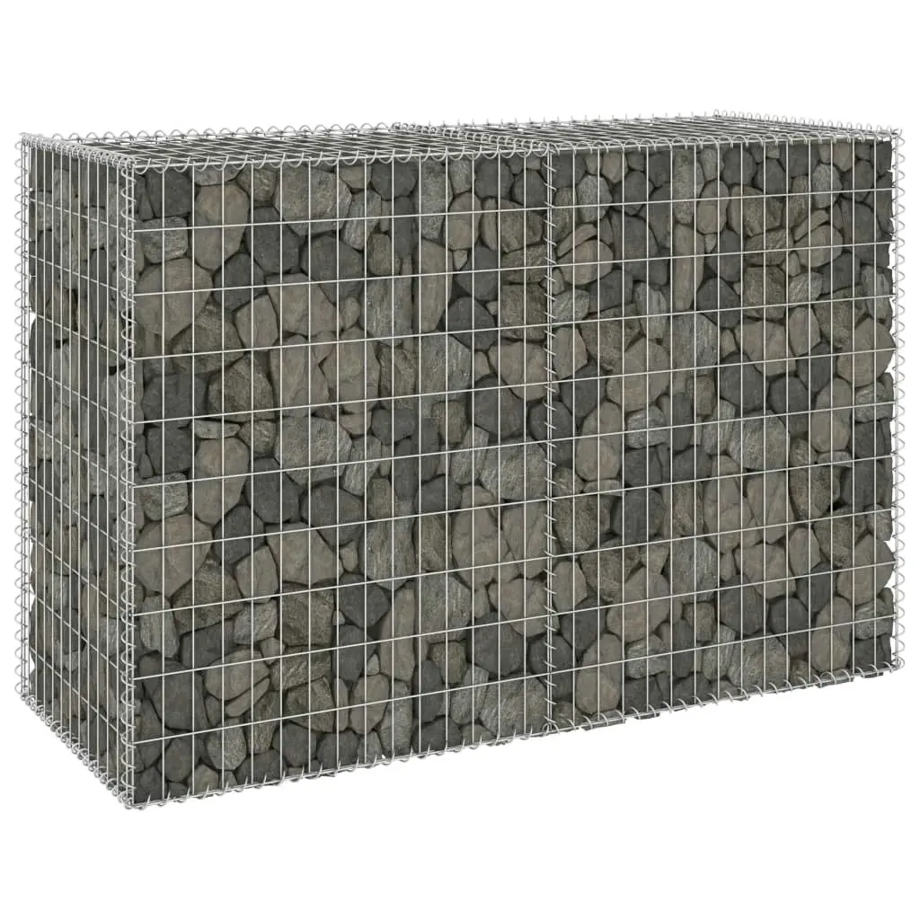 Gabion Wall with Covers Galvanised Steel 150x60x100 cm 147814