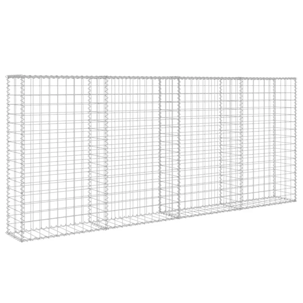 Gabion Wall with Covers Galvanised Steel 200x20x85 cm 143580