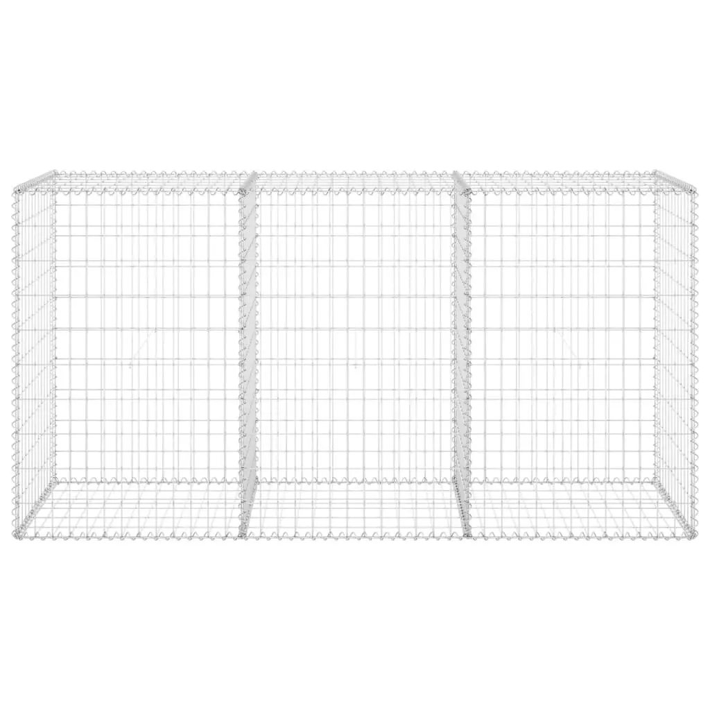 Gabion Wall with Covers Galvanised Steel 200x60x100 cm 147815