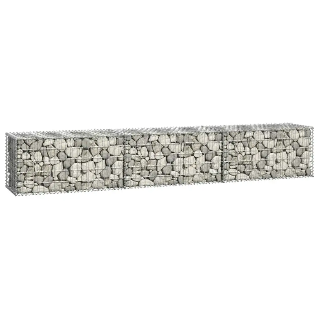 Gabion Wall with Covers Galvanised Steel 300x50x50 cm 143591