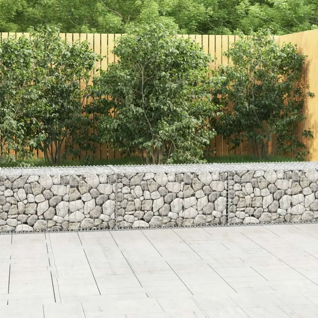 Gabion Wall with Covers Galvanised Steel 300x50x50 cm 143591