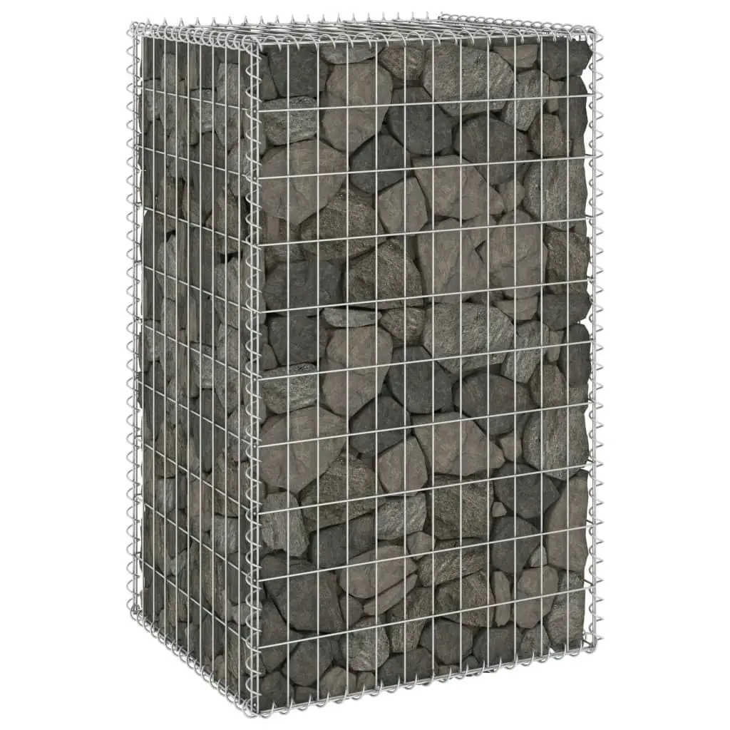 Gabion Wall with Covers Galvanised Steel 60x50x100 cm 147812