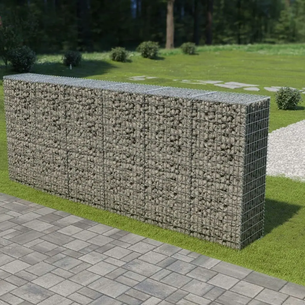 Gabion Wall with Covers Galvanised Steel 300x50x150 cm 143593