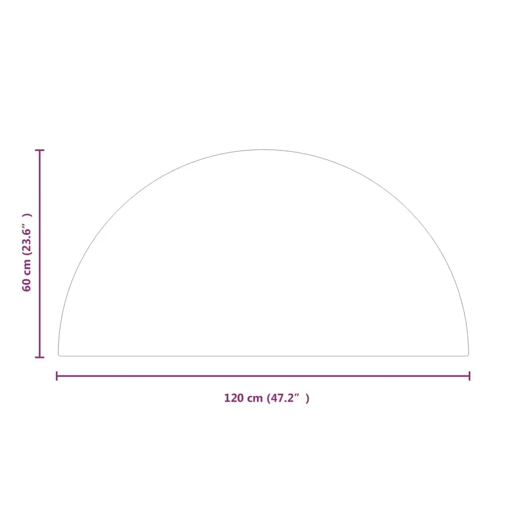 Fireplace Glass Plate Half Round 1200x600 mm 324114