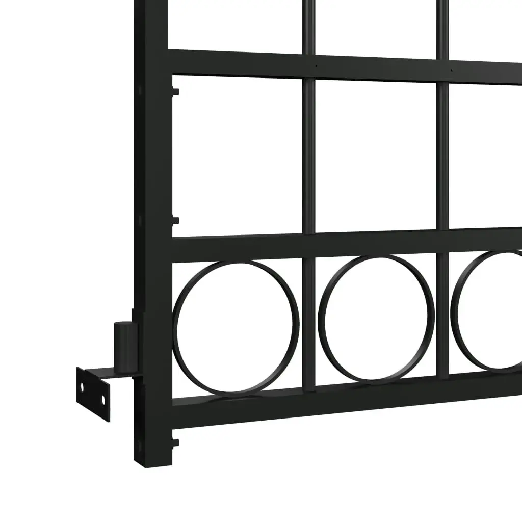 Fence Gate with Arched Top Steel 89x200 cm Black 145750