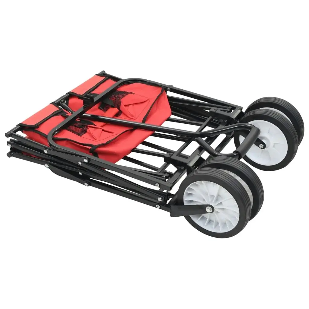 Folding Hand Trolley Steel Red 143778