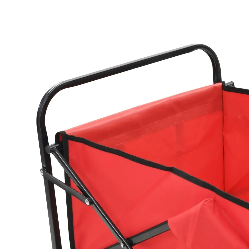 Folding Hand Trolley Steel Red 143778