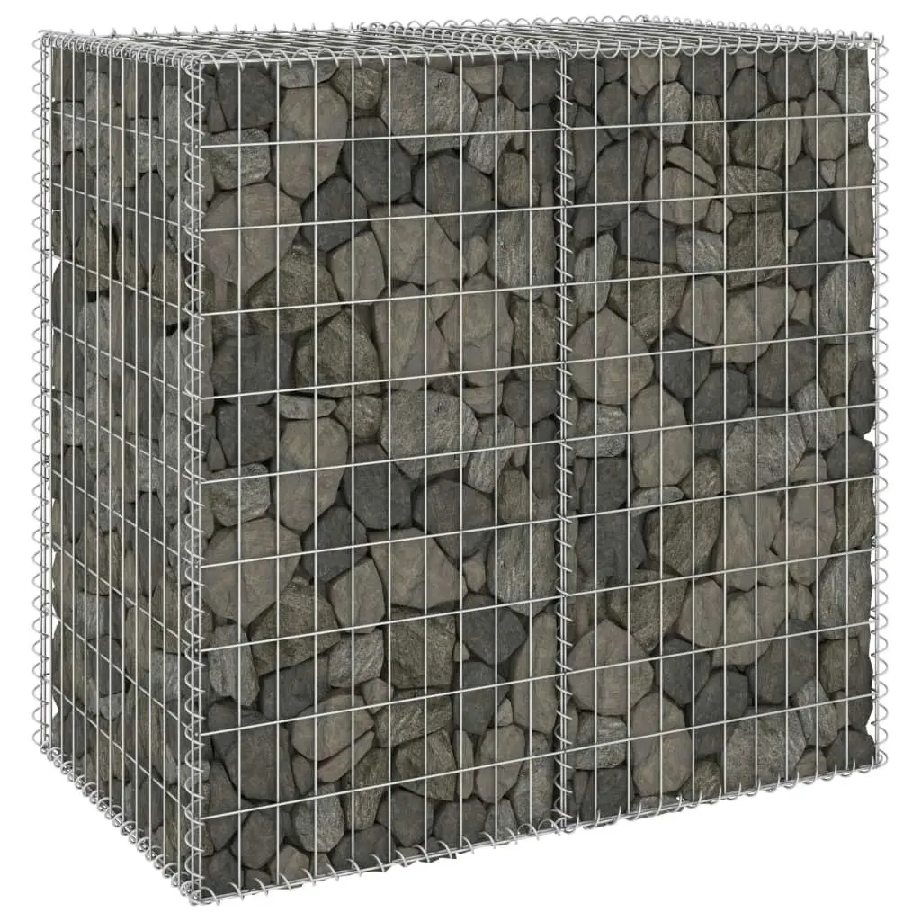 Gabion Wall with Covers Galvanised Steel 100x60x100 cm 147813